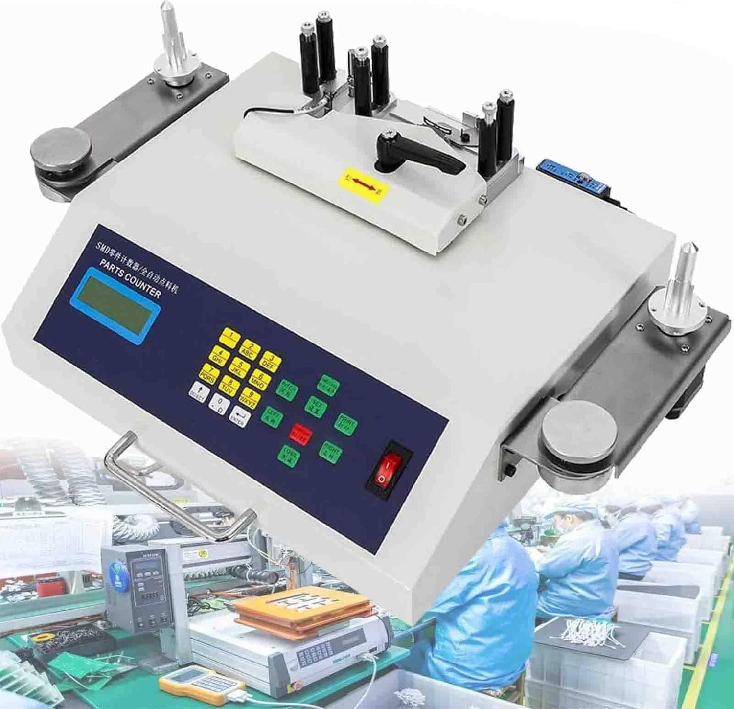 Compteur automatique de composants SMT SMD avec écran LCD, compatible avec roue de courroie, détection de fuite pour un comptage précis des pièces
