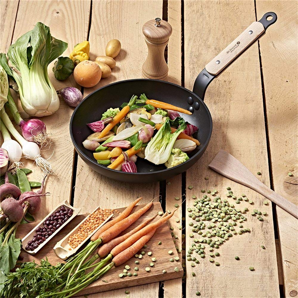 Box poêlée de légumes : poêle 24 cm B Bois De Buyer moulin à épices 14 cm et spatule 30 cm - DE BUYER