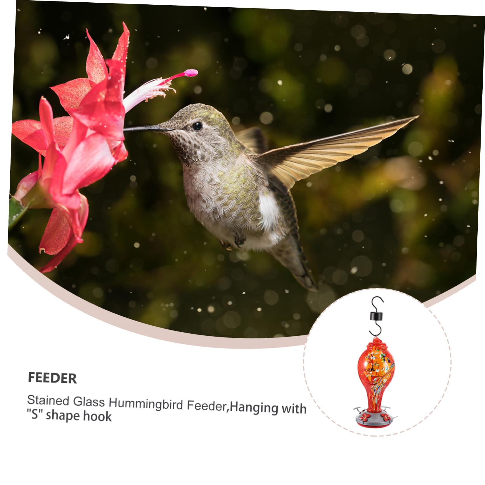 UPKOCH Glas-Hummingbird-futterhaus Hängendes Vogelfutterhaus Für Draußen Geeignet Für Kleine Vögel Wie Kanarienvögel Und Papageien Robustes Und Vogelsicheres Material