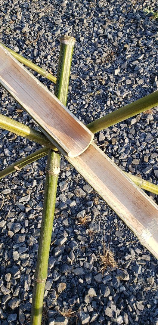 竹◇流しそうめんキット◇5m◇樋1m5枚・竹足支柱1m18本(6組)・シュロ縄