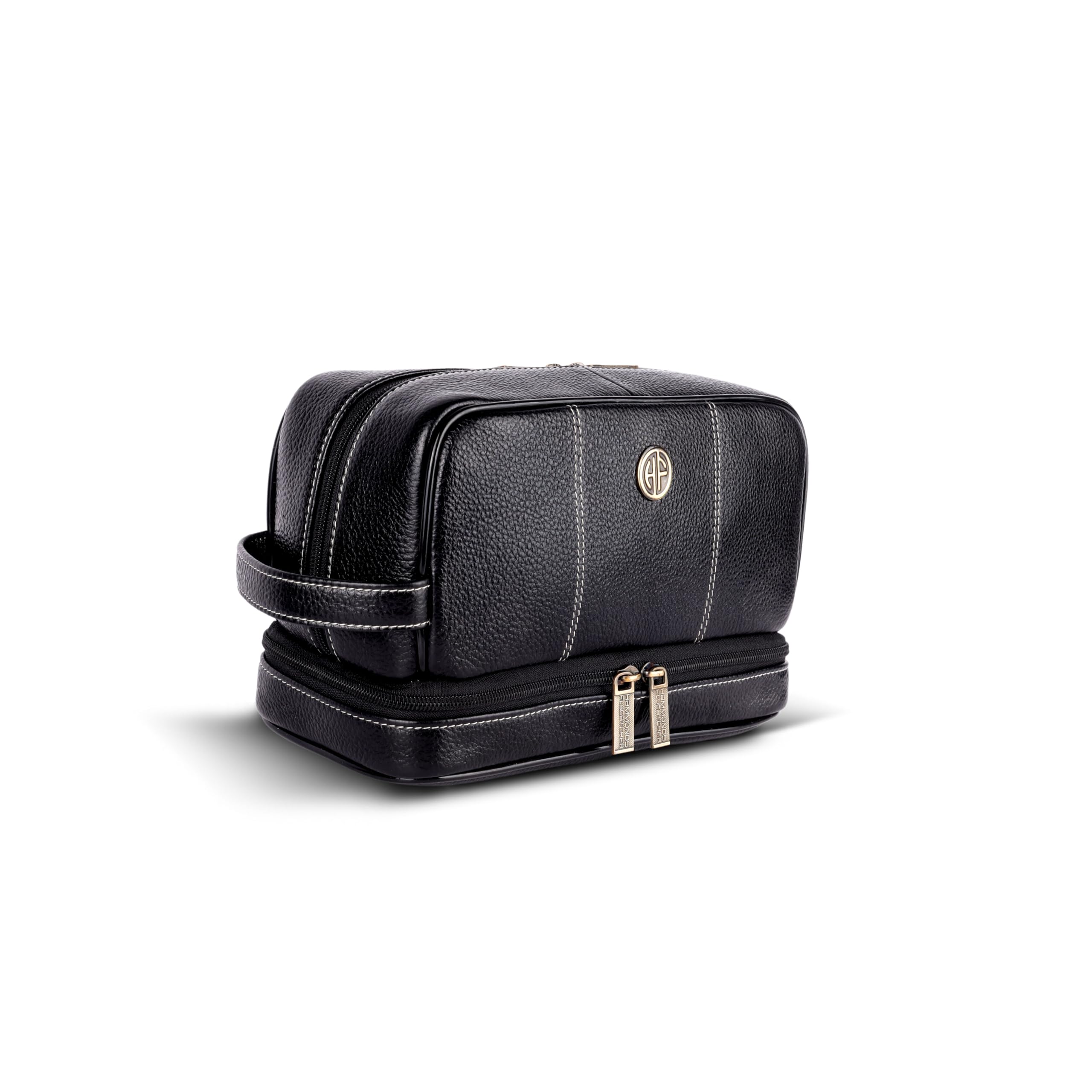 Hammonds Flycatcher Genuine Leather Shaving Bag for Men-Leather Dopp Kit|Toiletry Bag|Travel Toiletry Bag-Hygiene & Grooming Kit Organizer-Cruelty-Free Leather and Hand Stitched Vanity Case.TC4003,