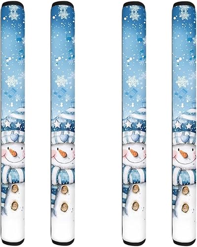 Vista 22 de 4 fundas para manija de puerta de refrigerador con flores marrones, lavables, antideslizantes, para nevera, horno, mantener alejadas las huellas