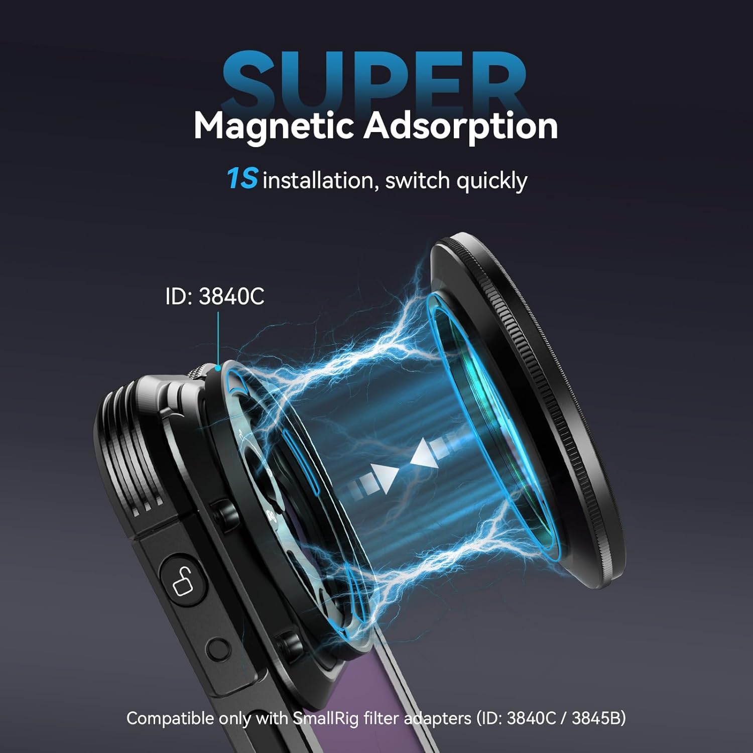 SmallRig 52mm Magnetic Variable ND Filter ND2-ND32 (1-5 Stops) No X Cross HD Optical Glass Waterproof Scratch Resistant Magnetic Adjustable Neutral Density Filter for Phone - 4215