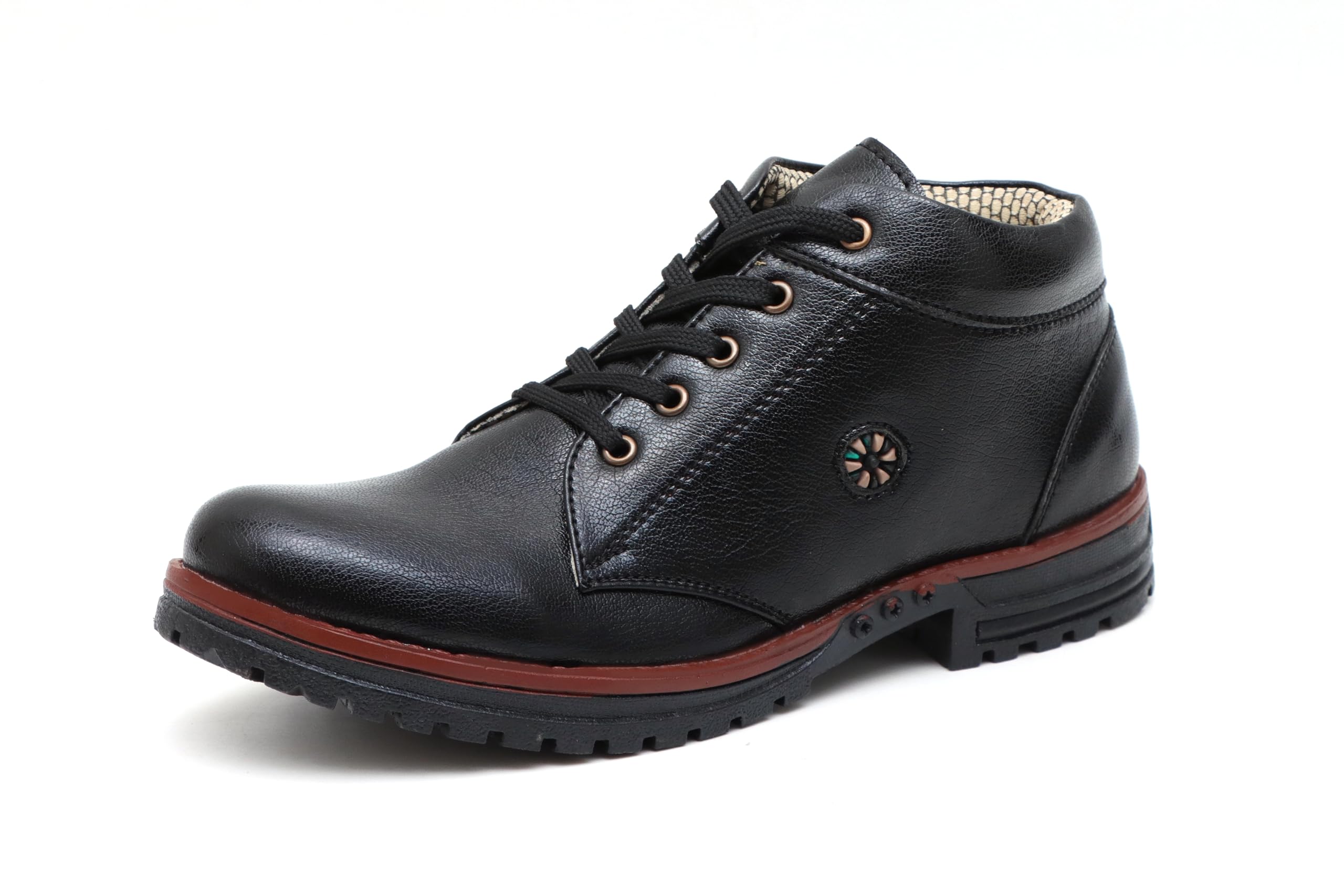 SIR CORBETT Black Vegan Leathe Casualsr High Ankle Lace Up Boots for Men - 7 UK (B0CPBG8BDP) Amazon Price History, Amazon Price Tracker