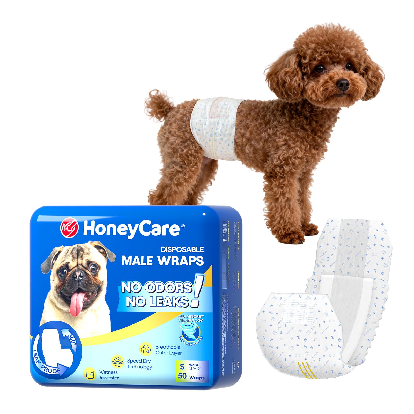 HONEYCARE All-Absorb 犬用オムツ　S 40枚　12袋セット Amazon | HONEYCARE ハニーケア 犬 おむつ 男の子用マナーおむつ