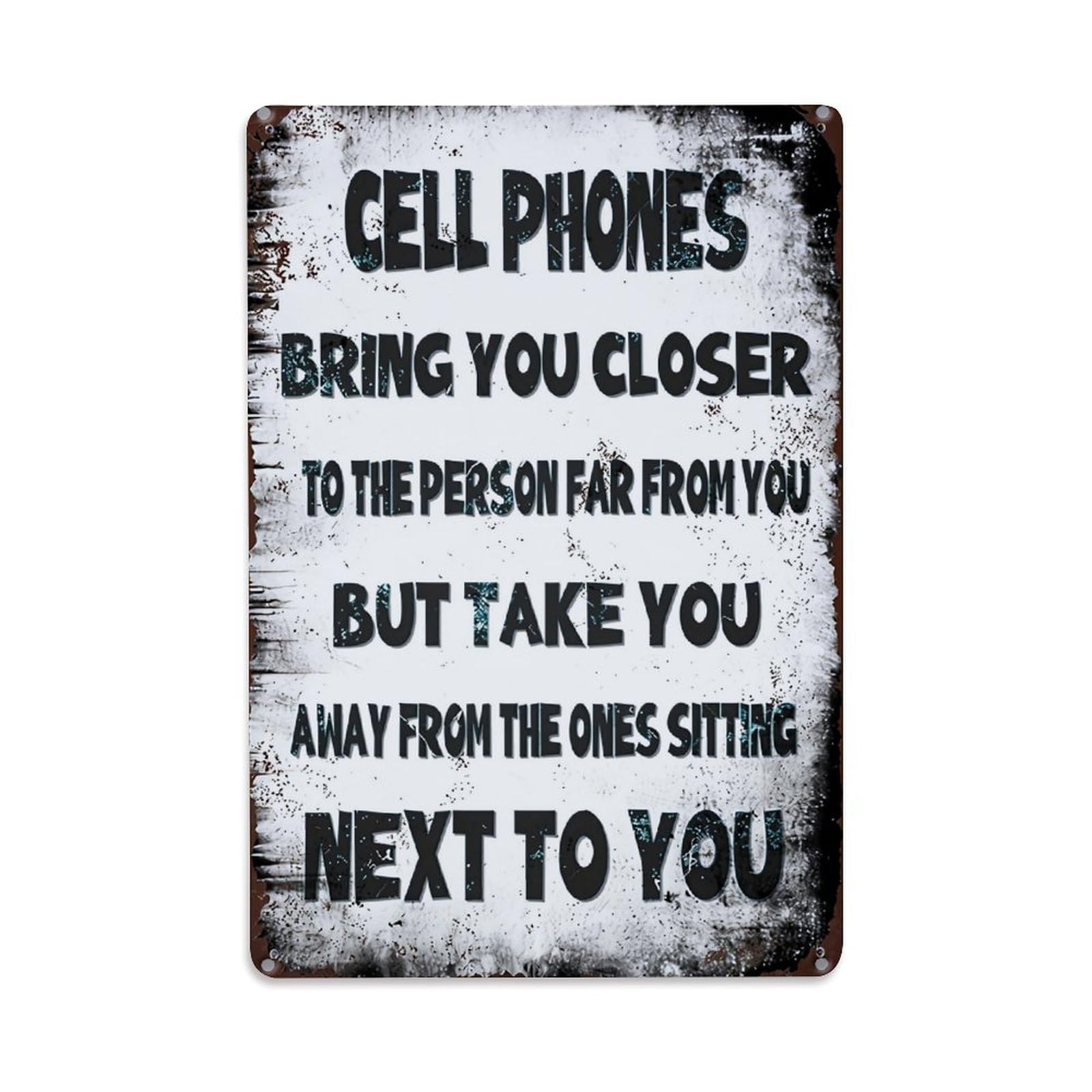 Jdfenggu Vintage Cell Phones Bring You Closer Retro Metal Tin Sign, Decor Art Poster For Bar, Home, Man Cave, Kitchen, Laundry Room Gift 8X12inch