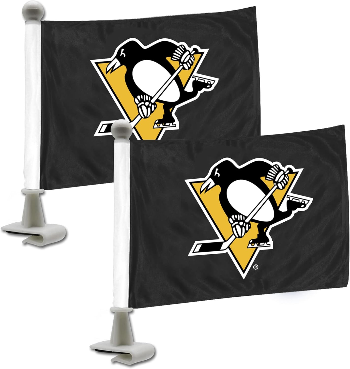 FANMATS 63326 Pittsburgh Penguins Ambassador Car Flags - 2 Pack Mini Auto Flags, 4in X 6in