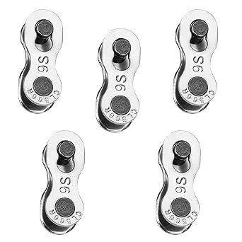 5 Pairs Bicycle Missing Link - 9 Speed Bike Chain Connector for Road Mountain Bicycle - Quick Link for 6, 7, 8, 9, 10 Speeds Chain