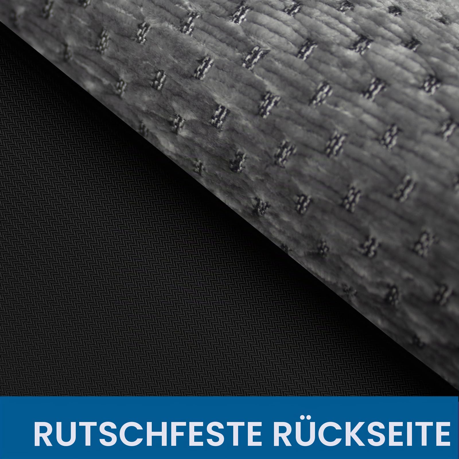 Badteppich rutschfest Waschbar 70 x 120 cm, Badematte mit Gummi, Chenille Badezimmerteppich, Super Saugfähige Badvorleger, Bath Mat für Dusche,Badewanne und Toilette, Grau