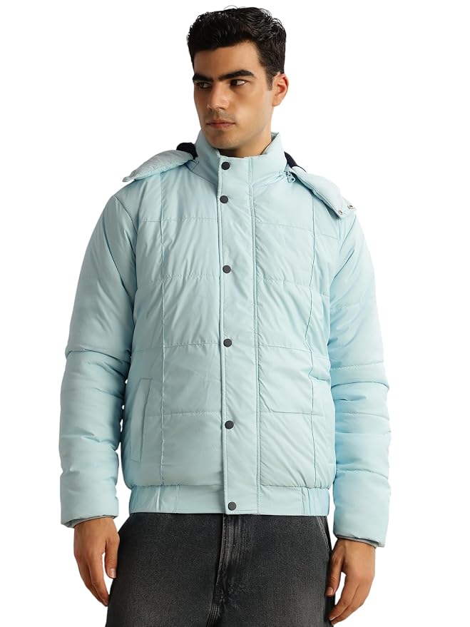 Thomas Scott Men's | Regular Fit | Long Sleeves | Hood Collar | Zip Closure | Dry Clean | 2 Pockets | Polyester | Knitted | Puffer | Jacket