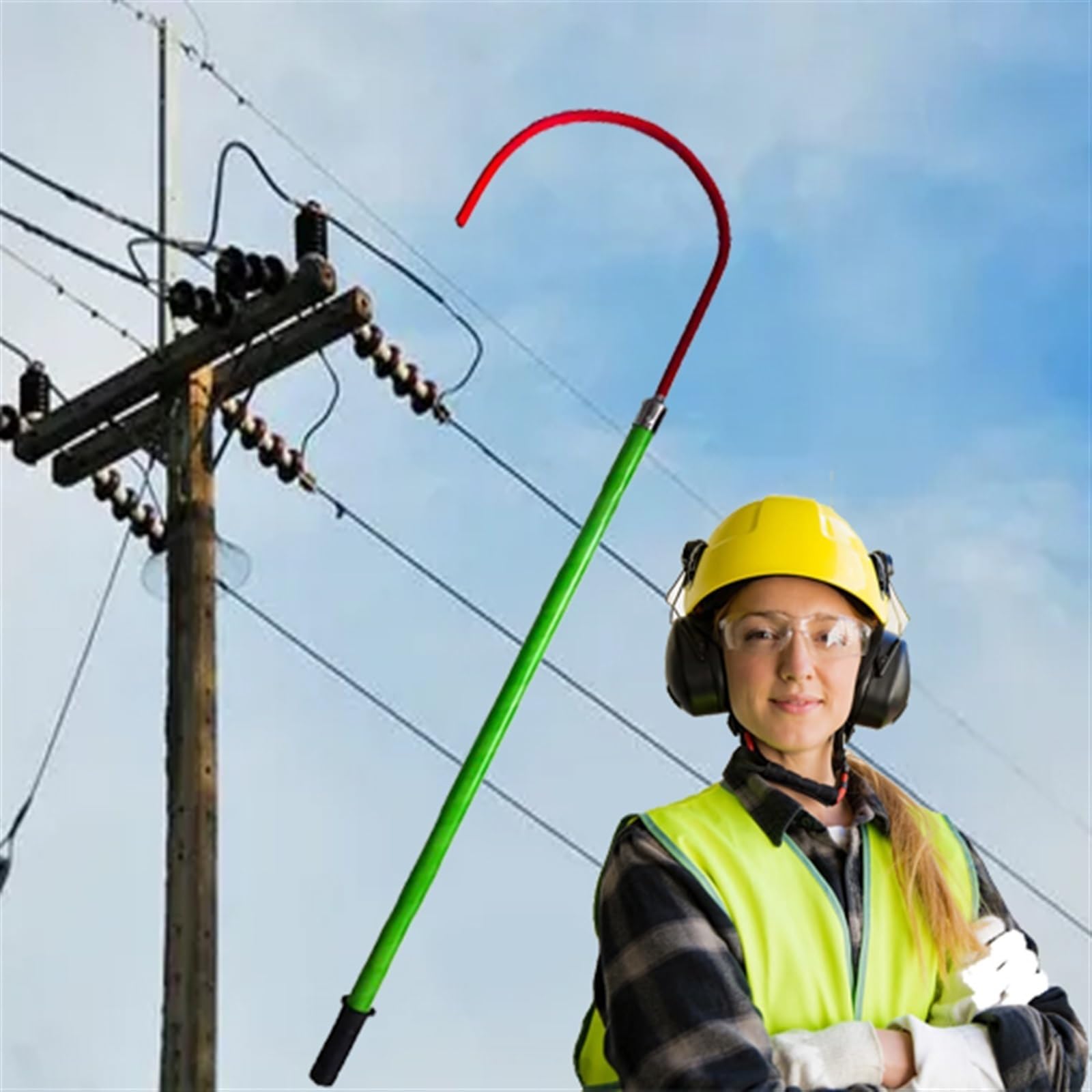 Gancho de rescate aislado, gancho de rescate aislado fuerte, gancho de tracción, gancho de rescate portátil aislado para atención de emergencia eléctrica de la central eléctrica, herramienta de s