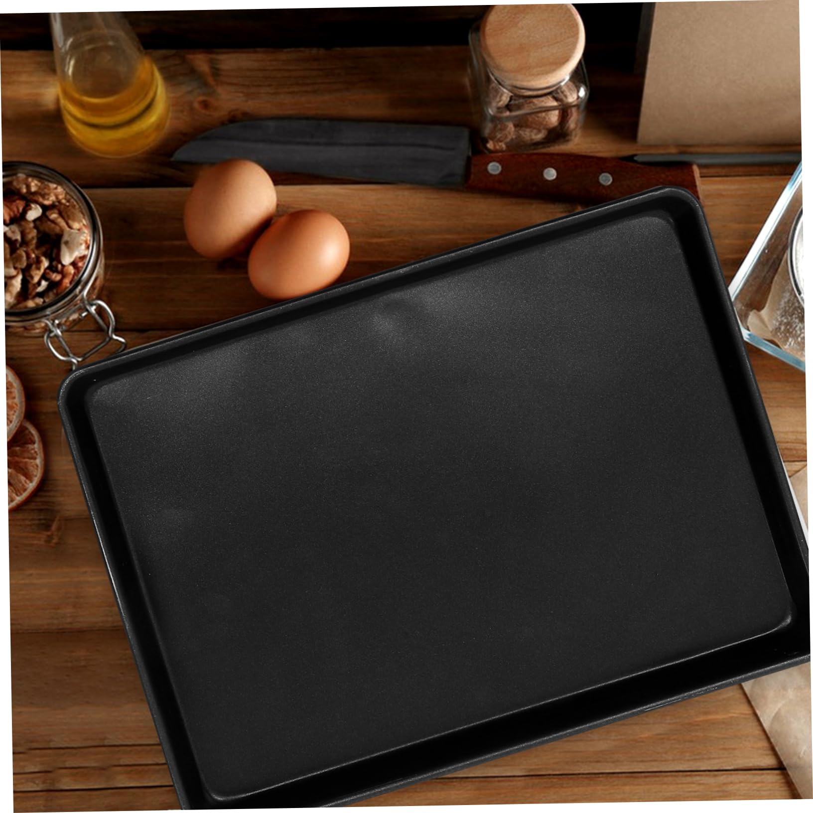 SHOWERORO Aluminiowa Blacha Do Piekarnika Non-stick Wielofunkcyjna Taca Serwisowa Prostokątna Blacha Do Pieczenia Ciasto Chleb Ciasteczka Idealna i Podawania