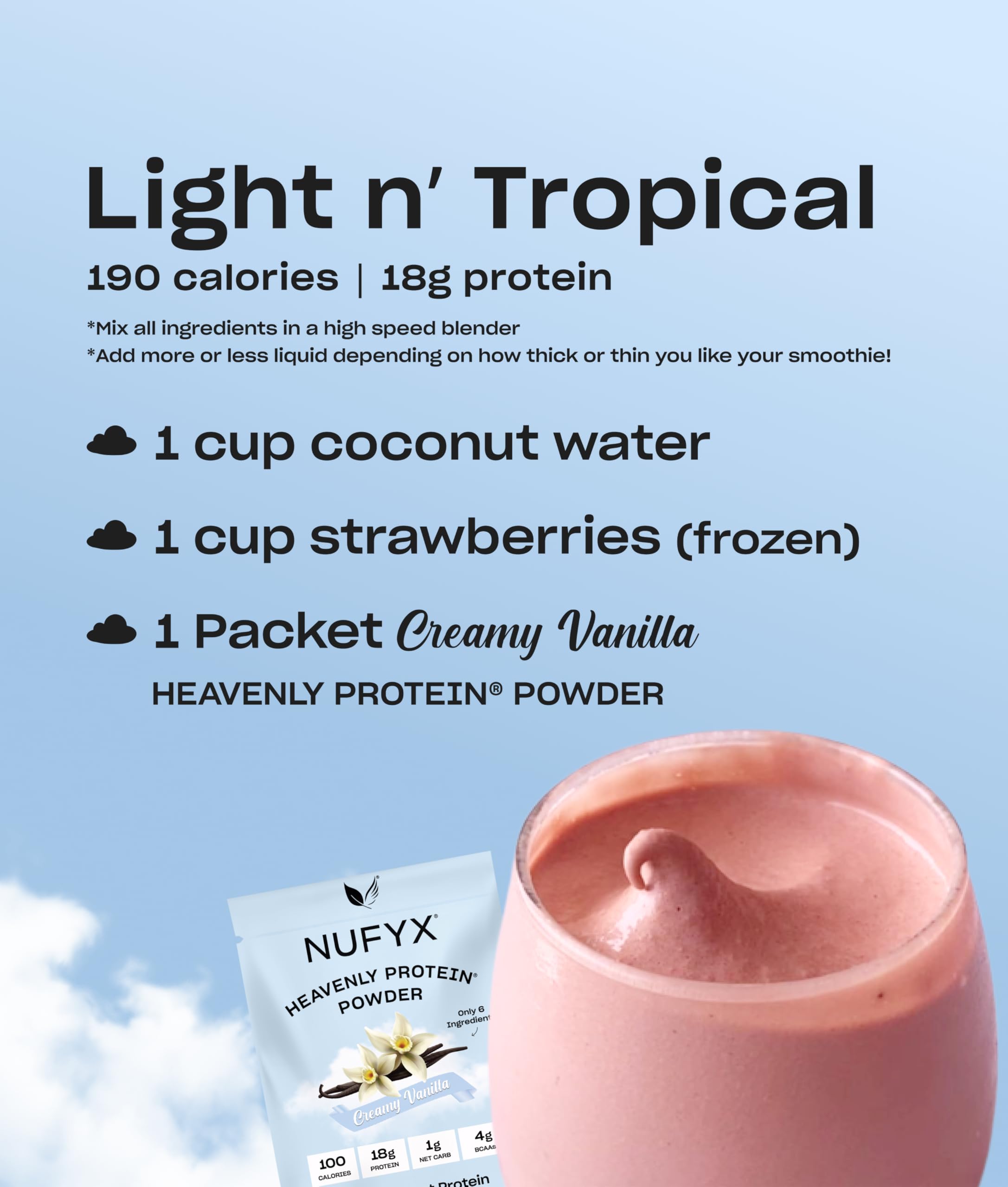 NUFYX® Family Owned Protein Powder, Organic Plant-Based, Made with 100% USA Grown Peas, 18g Protein for 100 Calories, Only 6 Ingredients, Digestive Support (Creamy Vanilla, Packet) — Amazon image 6