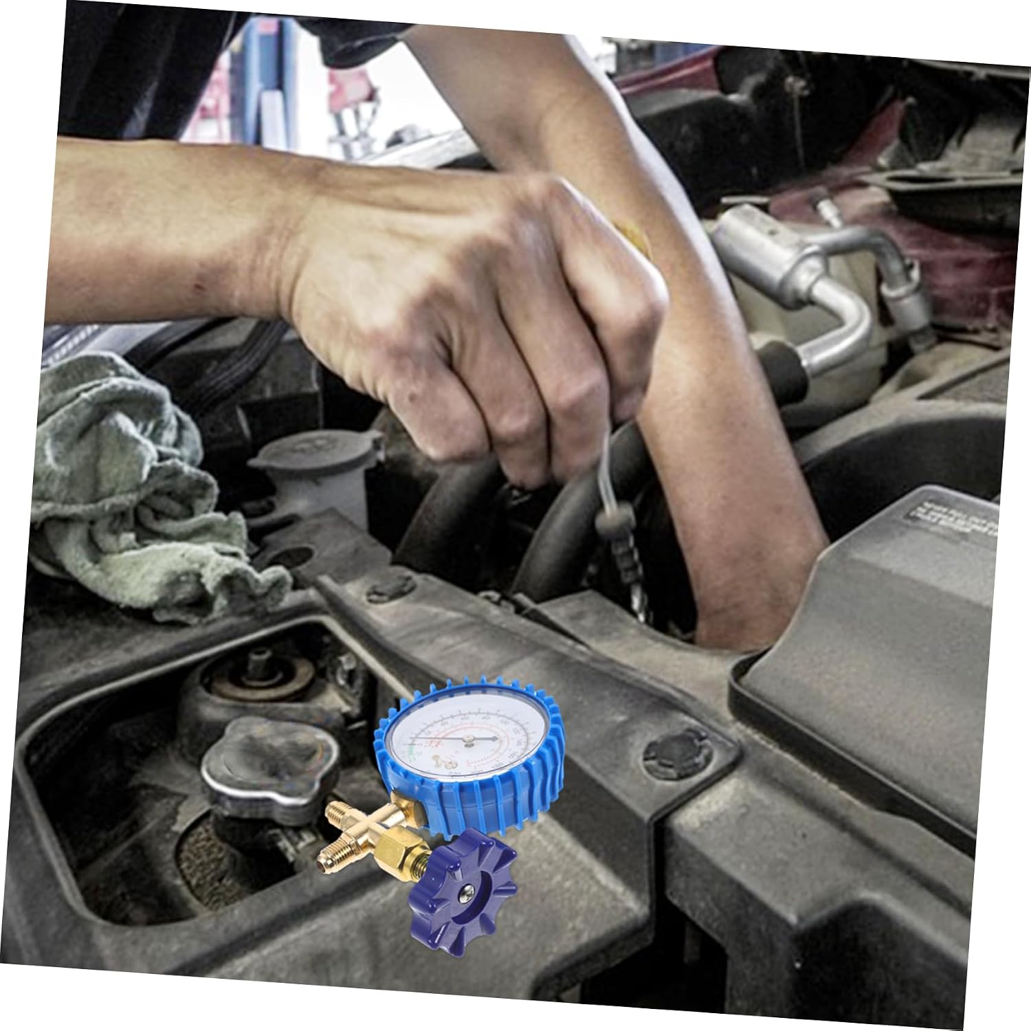 Garneck Charge Gauge for Air Conditioning and Automotive Repairs Integrated Water Pressure and Filling Design Construction User-Friendly for Technicians Versatile Tool for Efficient
