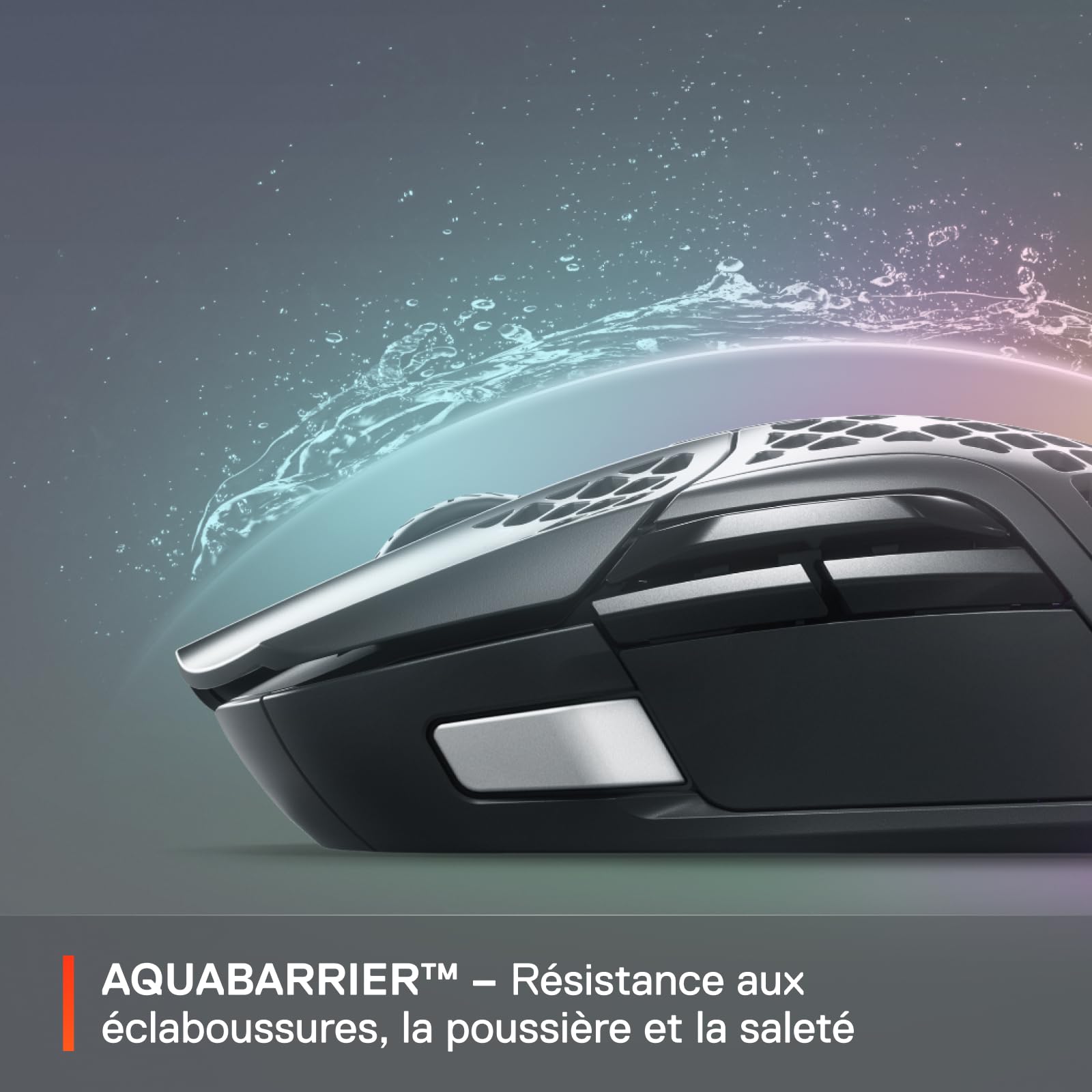 SteelSeries Aerox 5 Wireless - Souris gaming perforée RGB - Design ultra-léger et étanche - 9 boutons - Bluetooth/2.4 GHz - Capteur optique TrueMove Air 18K DPI