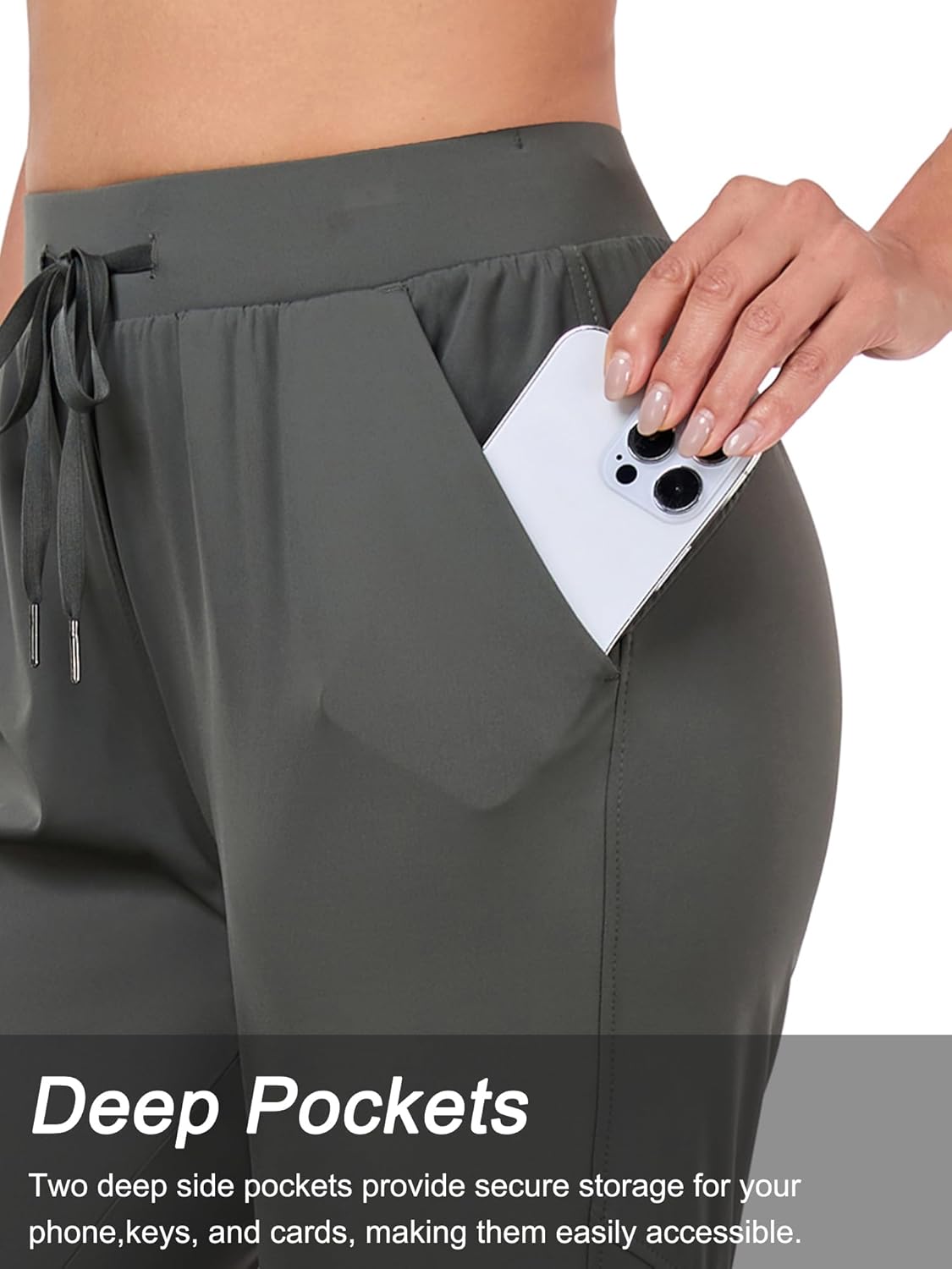 Rapoo 27"/29"/31" Soft, Skin-Friendly, and Highly Elastic Women's Joggers Sweatpants Pants with Pockets - Image 5