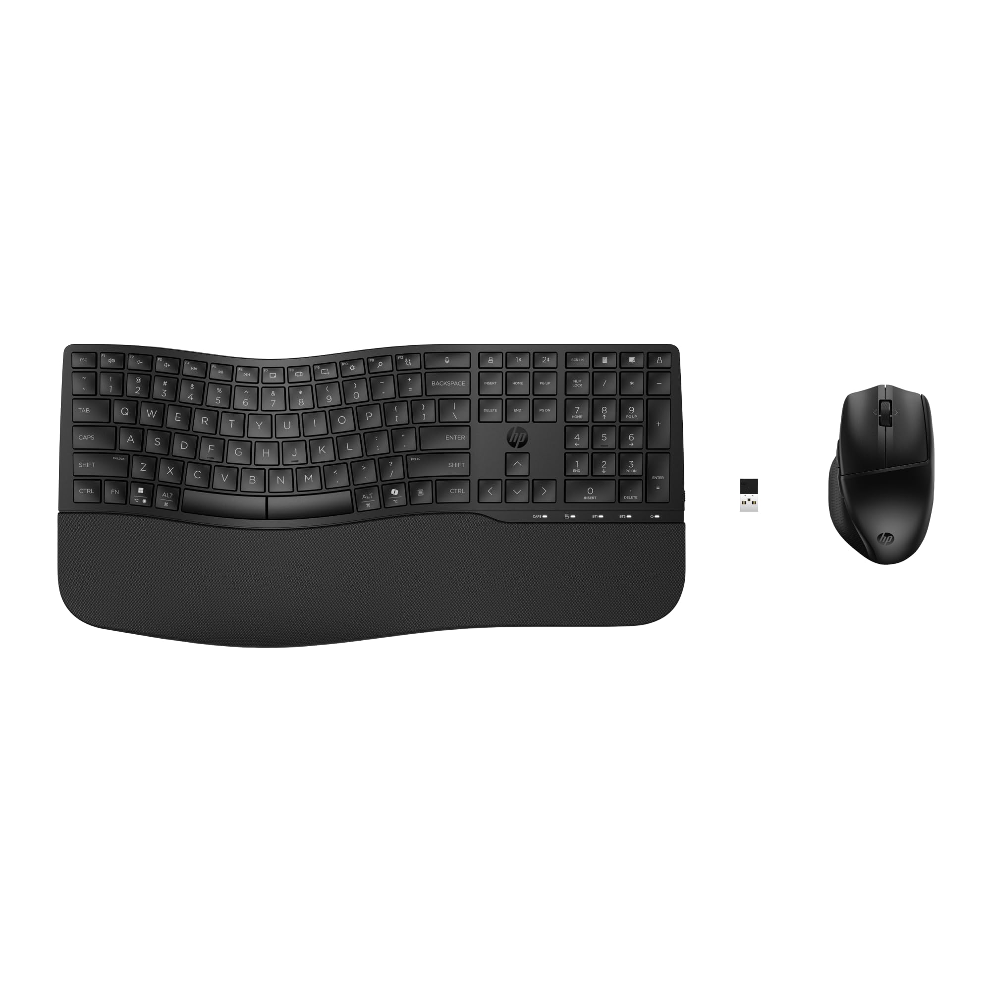 HP 680 Comfort - Tastatur-und-Maus-Set - Dual Mode, 3-Zonen-Layout, Multi-Device, 23 programmierbare Tasten, OS Auto-Detection, flacher Tastenhub - full size - kabellos - 2,4 GHz, Bluetooth - Deutsch