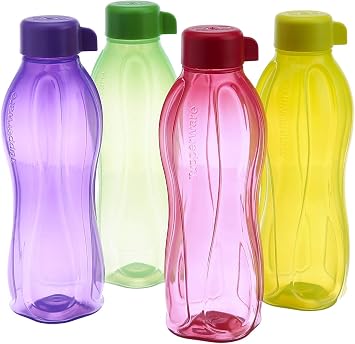 Tupperware Aquaslim Water Bottle Set, 500ml, Set of 4 B.5L Colors May Vary