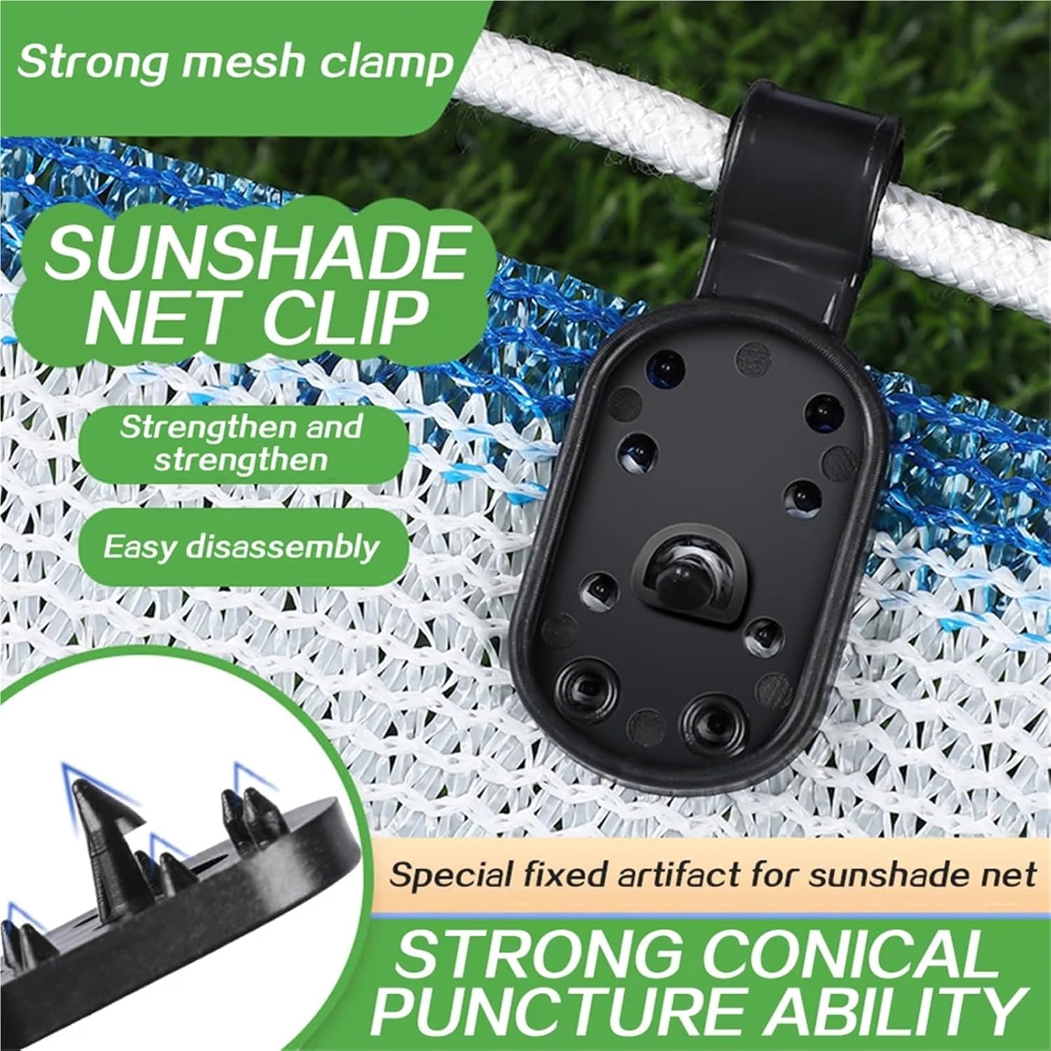 Shade Cloth Clips Shadecloth Clips Round Shade-Fabric Clamps Grommets Outdoor Sunshade Netting Fixing Clip For Garden for Garden Patio Awning Mesh Fabric(300Pcs)