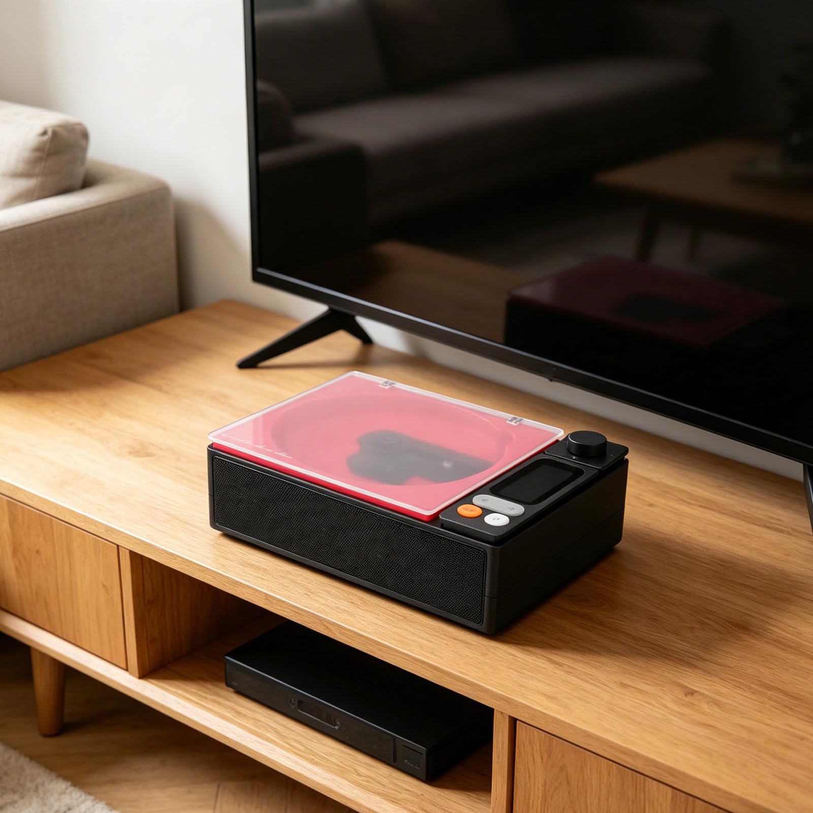 Tangxi Lettore Musicale CD Bluetooth, Lettore Audio HiFi Portatile con Display LCD e Telecomando Wireless, Dispositivo Audio Stereo con Radio FM Multifunzionale per il Tempo Liber (Nero e Rosa)
