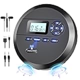 DESOBRY CD Player Portable with Speakers & FM Transmitter, Rechargeable Compact CD Player for Car Built-in 2000mAh, Portable Player with LCD Screen, Earphones, AUX Cord