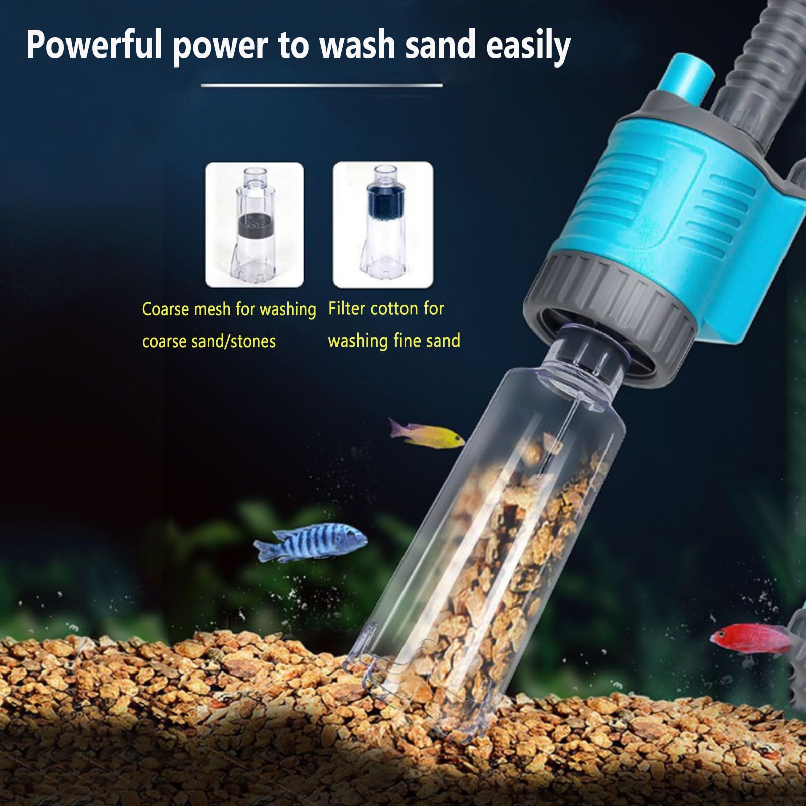 PJDDP 6-in-1 Multifunction Aquarium Vacuum,20W Powerful Automatic