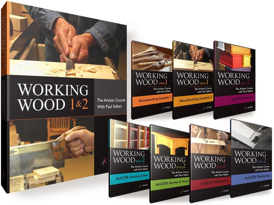Working Wood 1 & 2: The Artisan Course with Paul Sellers (Full Set: Book & 7-DVDs)