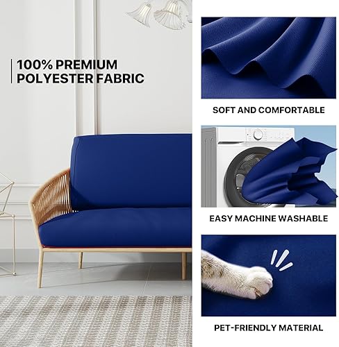 Miniatura 4 de MoNiBloom Funda elástica para futón individual, sin brazos, funda para sofá sin brazos, protector de muebles, funda lavable con cremallera para