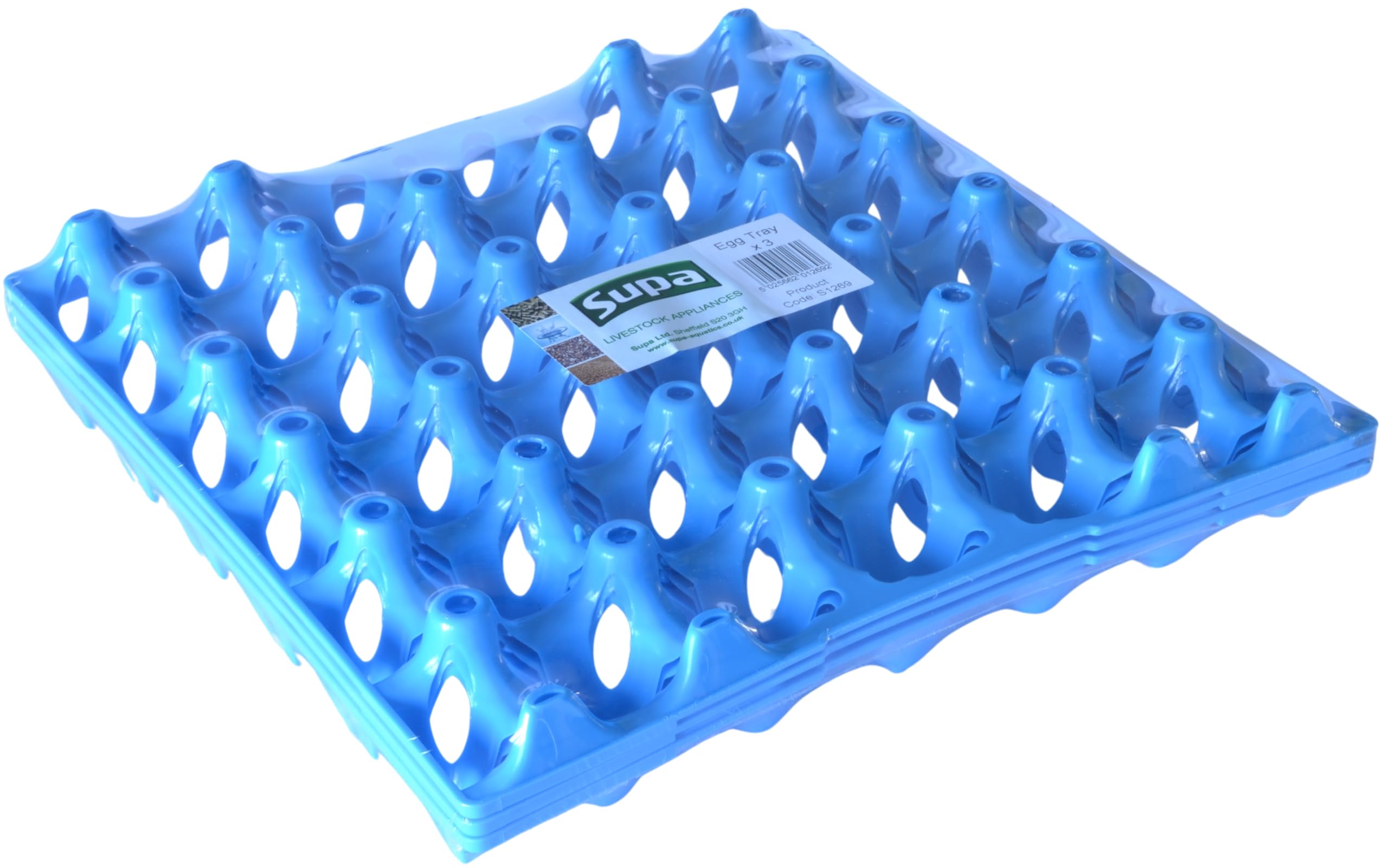Supa Plastic Egg Tray x 3, Each Tray Holds 30 Eggs, Stackable, Durable and Reusable, Ideal for Smallholders or Backyard Poultry Keepers