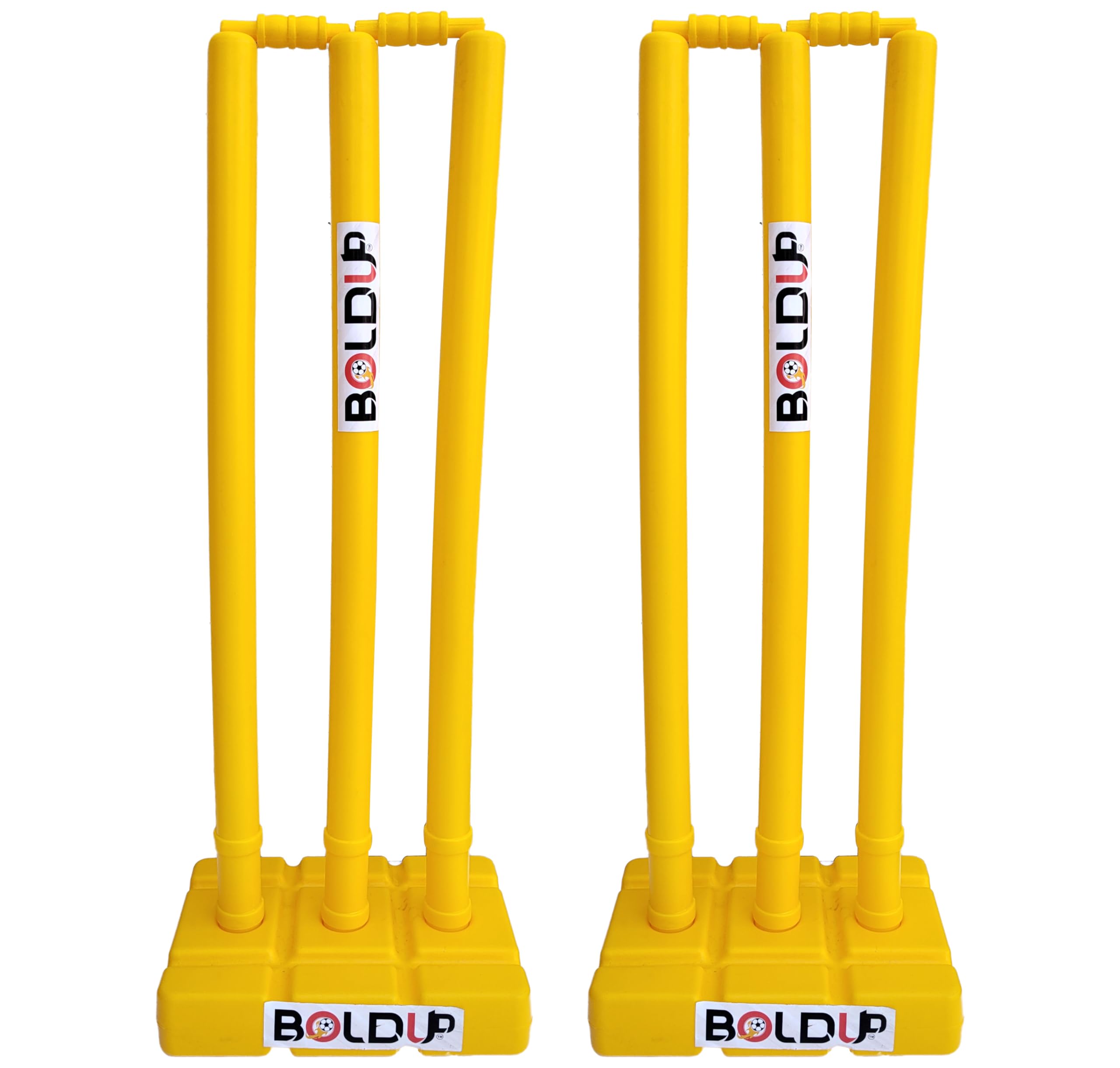 Cricket Stumps with Stand: Standard Wickets for Cricket Ground, Match, Tournament Stump with Stand & Bails; Cricket Kit Plastic Wickets for Cricket (Yellow) (Wicket Set Combo of 2)-image-13