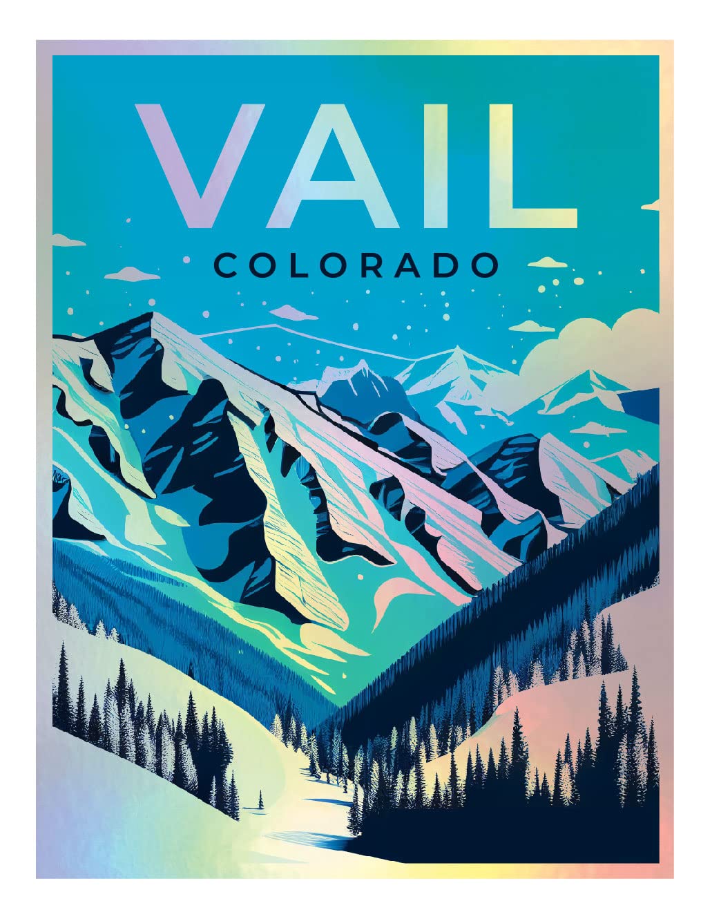 Vail Colorado Holographic Souvenir Vinyl Decal Sticker 3 Inch Design A