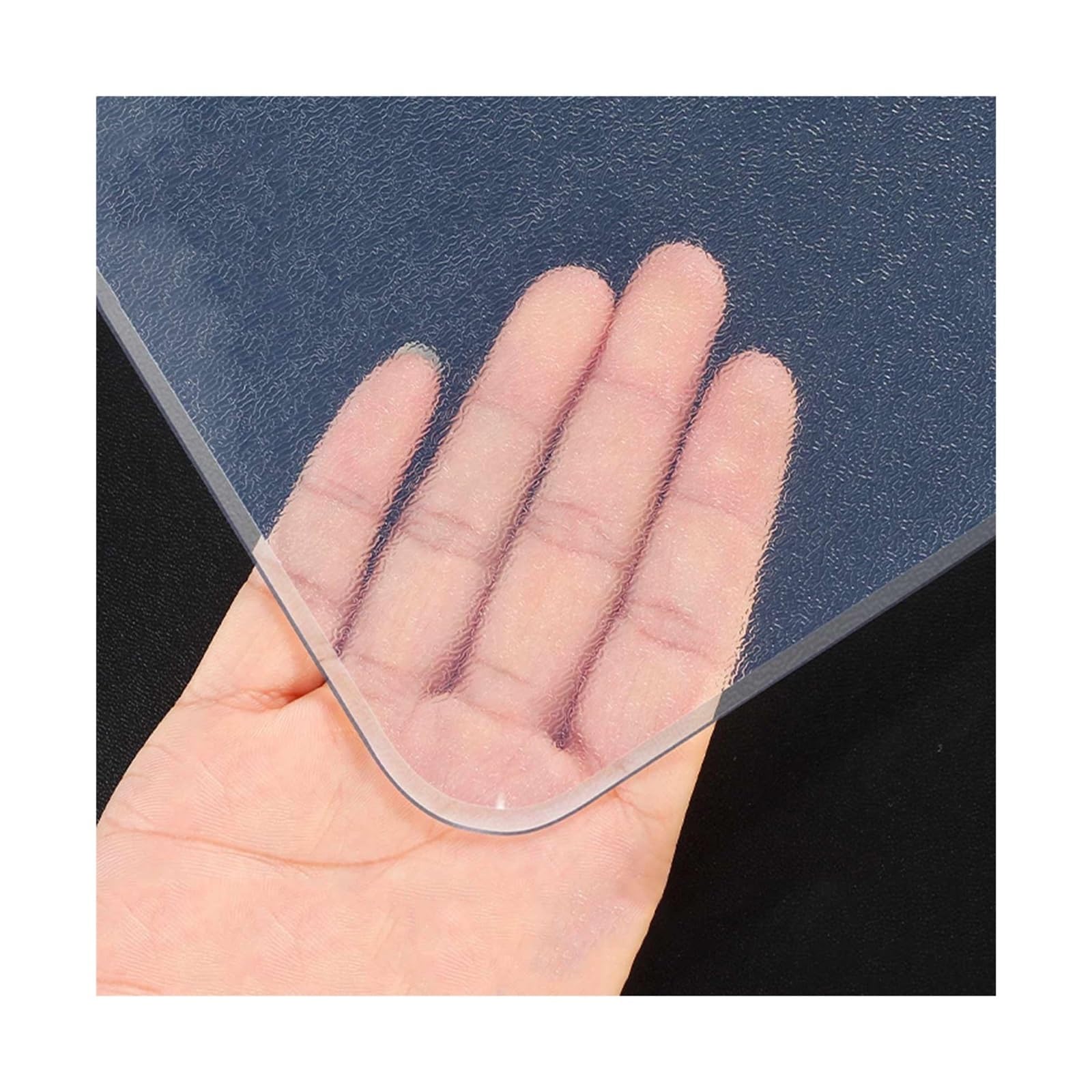Nappe de table en PVC transparent givré épais de 1.5mm protège-bureau haut de gamme 80x80 cm