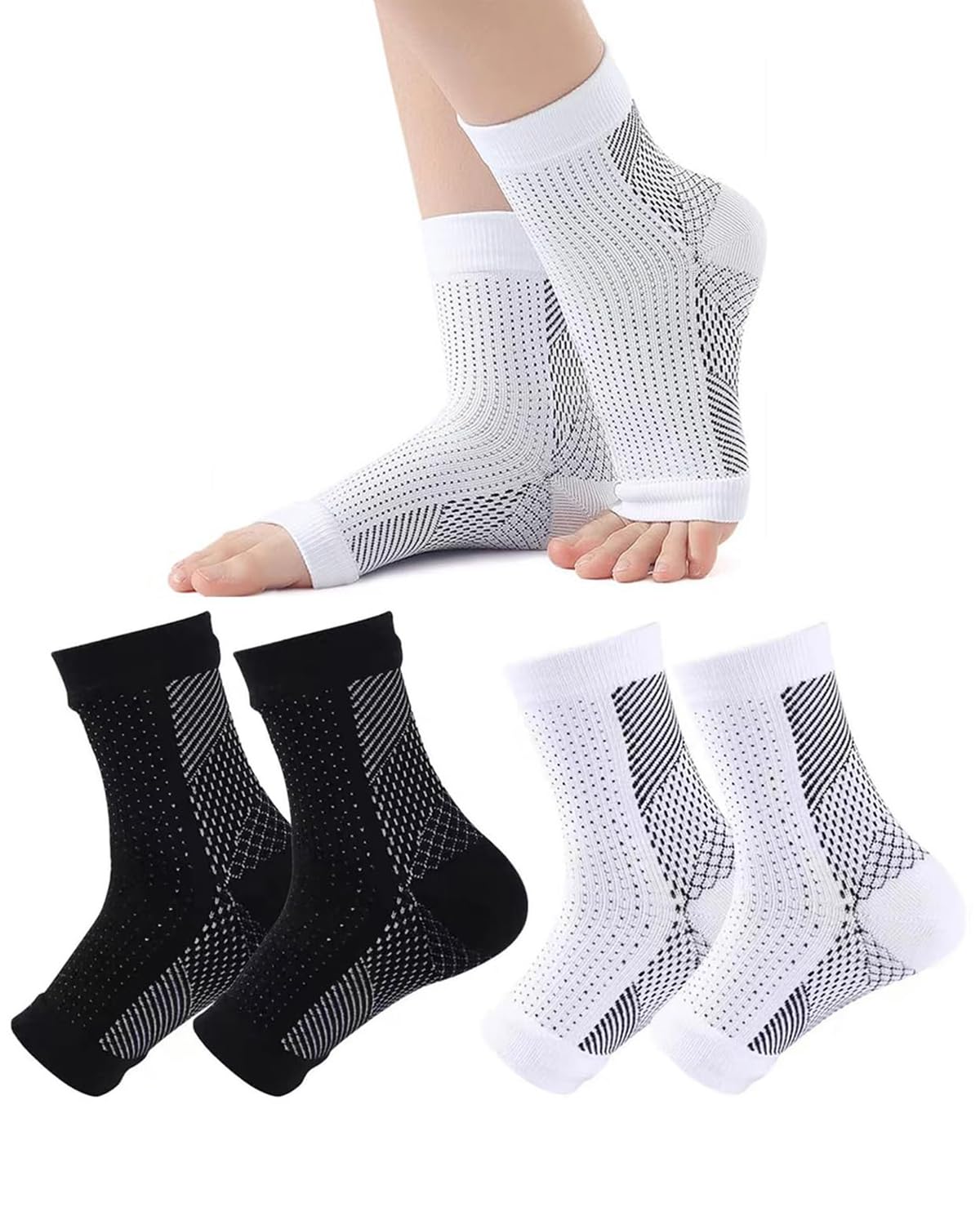 2 PCS Compression Socks for Women,Compression Socks for Men, Neuro Socks, Fasciitis Socks Ankle Compression Socks for Plantar Fasciitis, Arch Support, Foot and Ankle Swelling (IN, Alpha, M, 1, Brown) (B0D8ZVV2Y4) Amazon Price History, Amazon Price Tracker