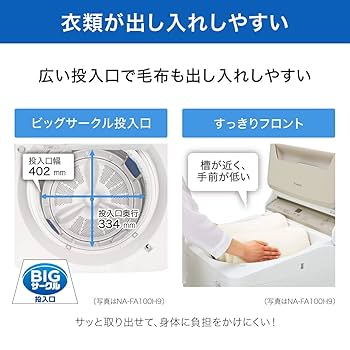 Amazon.co.jp: パナソニック 全自動洗濯機 洗濯8kg NA-FA80H9-N