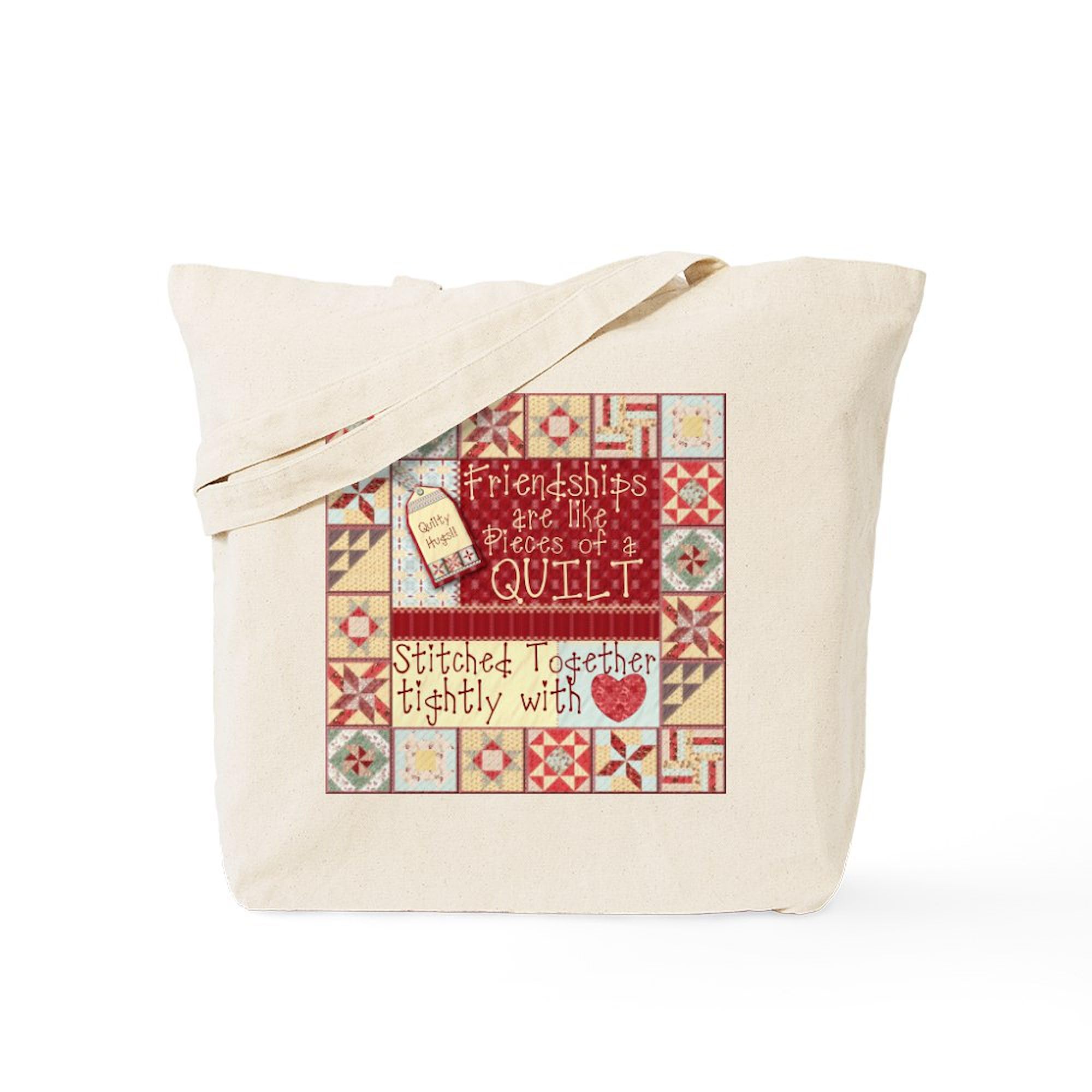 CafePress Friendships Are Like Quilts Tote Bag Reusable Natural Beige Canvas Shopping Bag