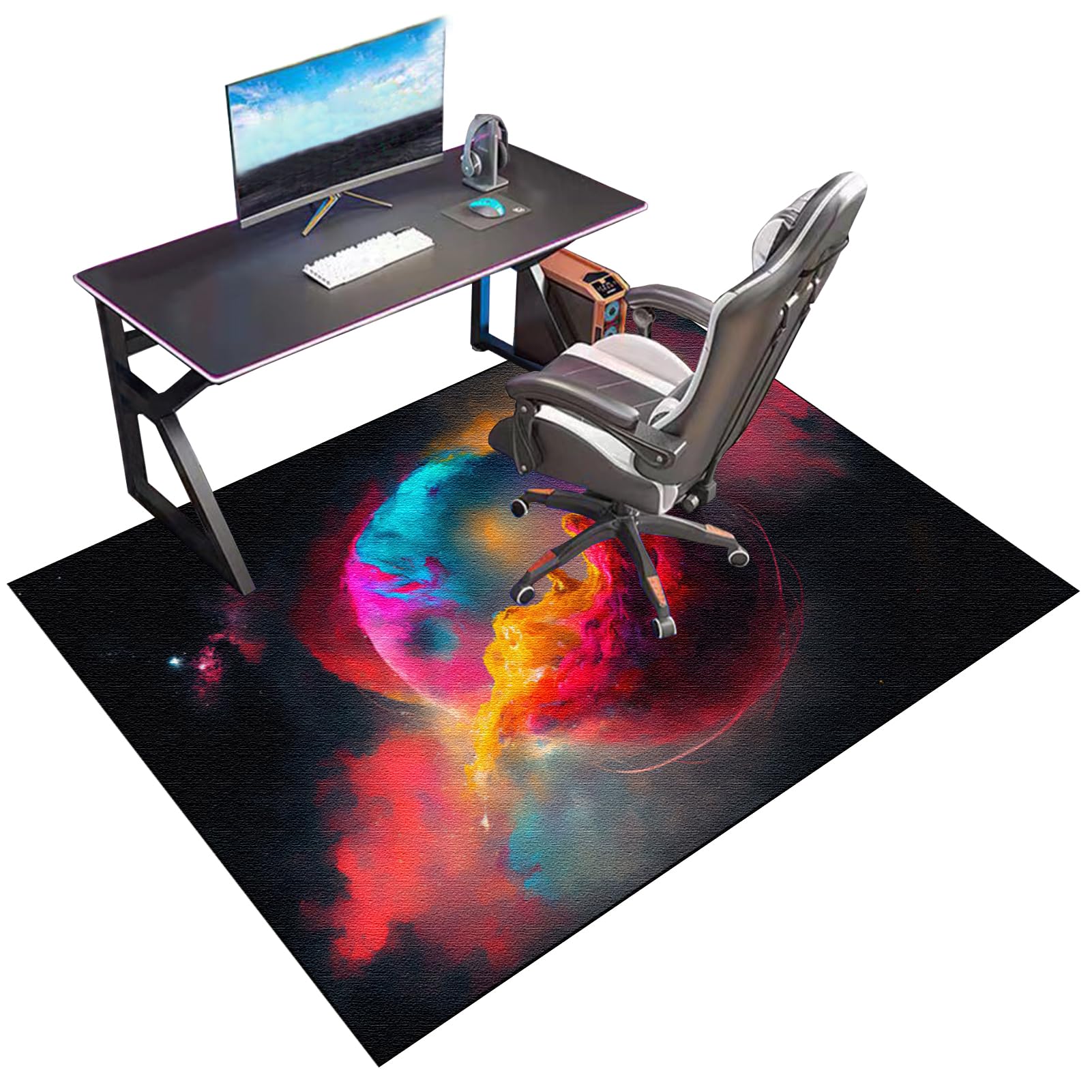 90 x 120 cm Protector Suelo Silla Ruedas Alfombra Silla Escritorio Antideslizante Alfombra Silla Gaming, Alfombra Protectora Suelo Silla Alfombra Gamer, Alfombra Oficina para Silla con Ruedas