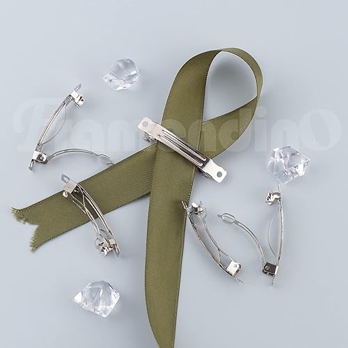 Miniatura 5 de Framendino, Paquete de 100 pinzas para el cabello, pinzas de cocodrilo francés, pinzas de pelo rectangulares de hierro en blanco, para manualidades,