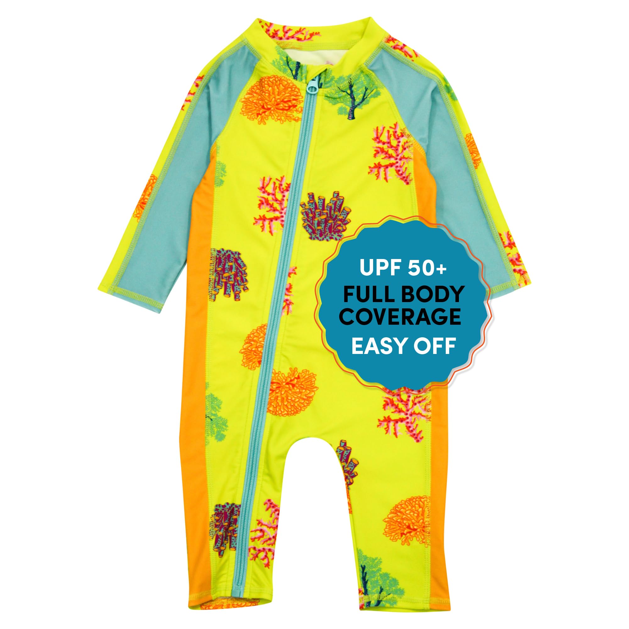 SwimZip UPF50+ Girls' Long Sleeve One Piece Swimsuit, Kids Bathing Suit