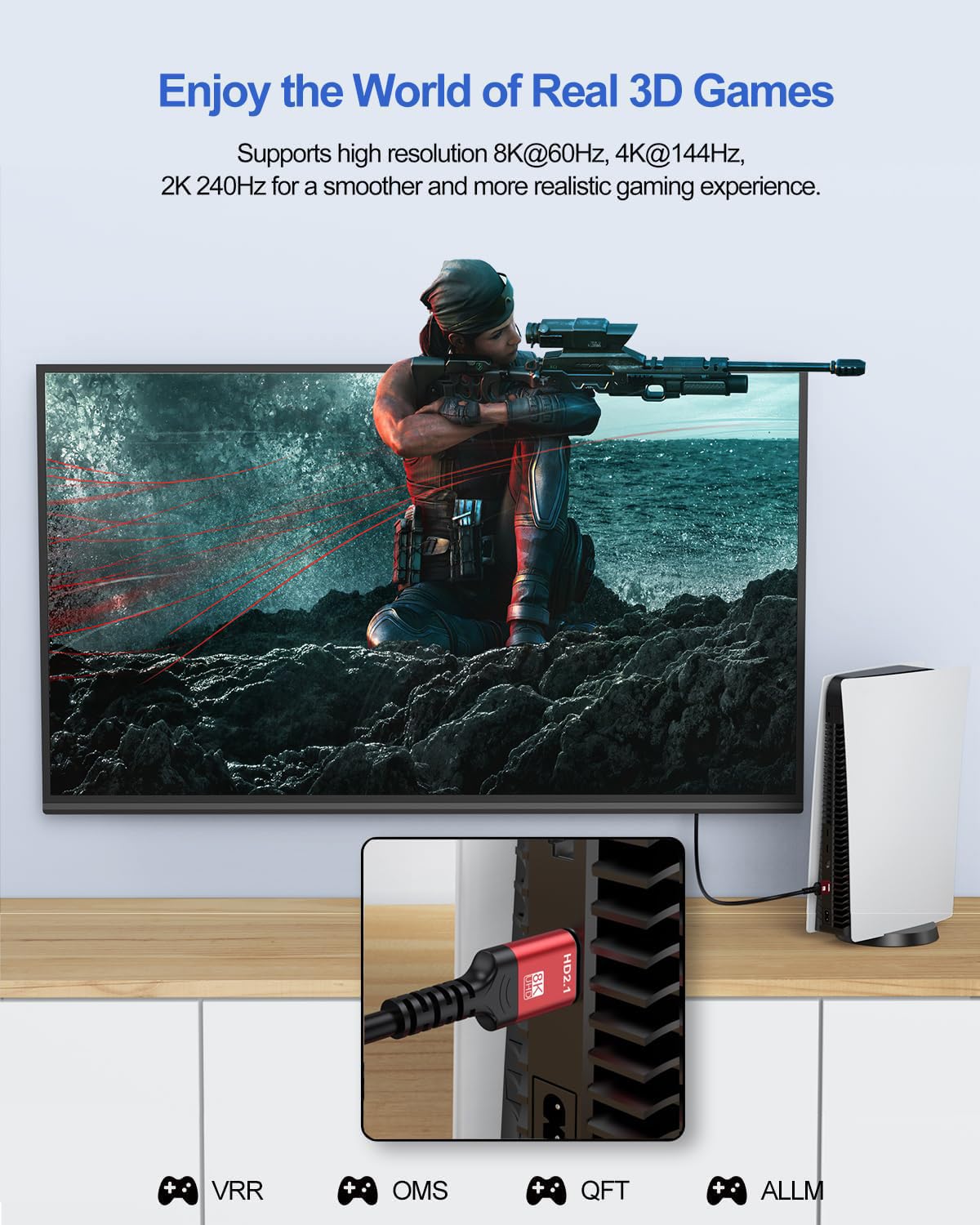ApoJodly 8K HDMI ARC/eARC Cable for Soundbar 6.6FT Dolby Atmos 2