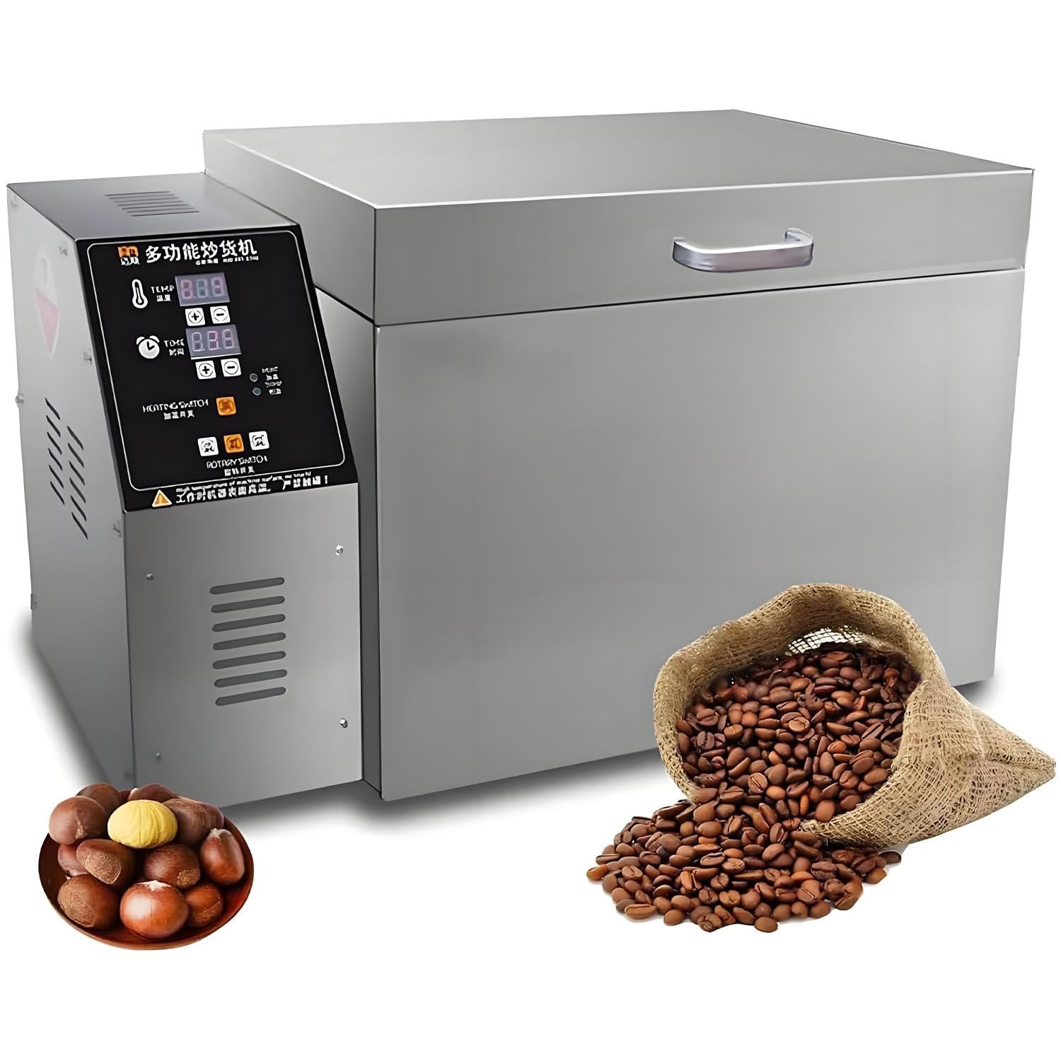GLBMXDD Home Coffee Bean Roaster Machine,Electric Automatic Coffee Roaster Nut Peanut Cashew Chestnuts Roasting Machine for Commercial, 30-300℃ Temperature Adjust 10Type-220V