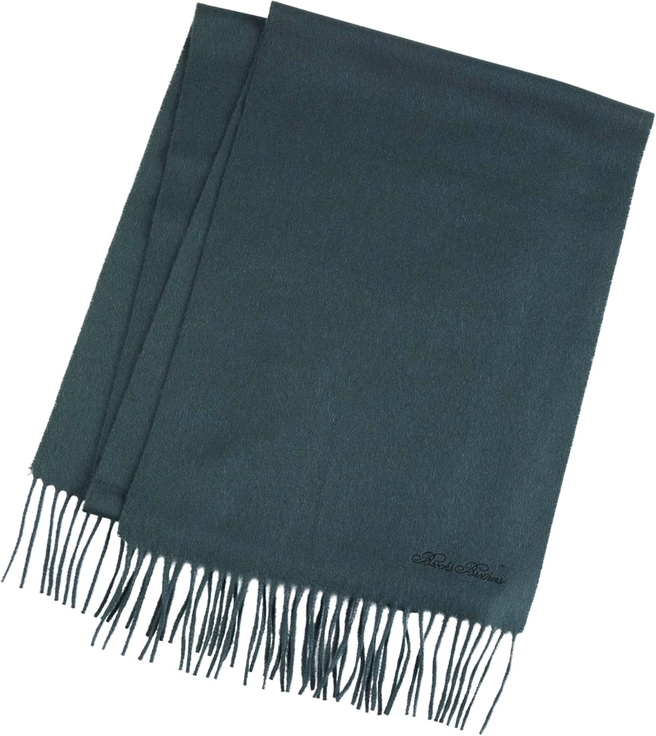 Brooks Brothers Wool and Cashmere Woven Solid Scarf with Twisted Fringe - Men's Luxury Winter Scarf, 66-inches x 12-inches - Image 2