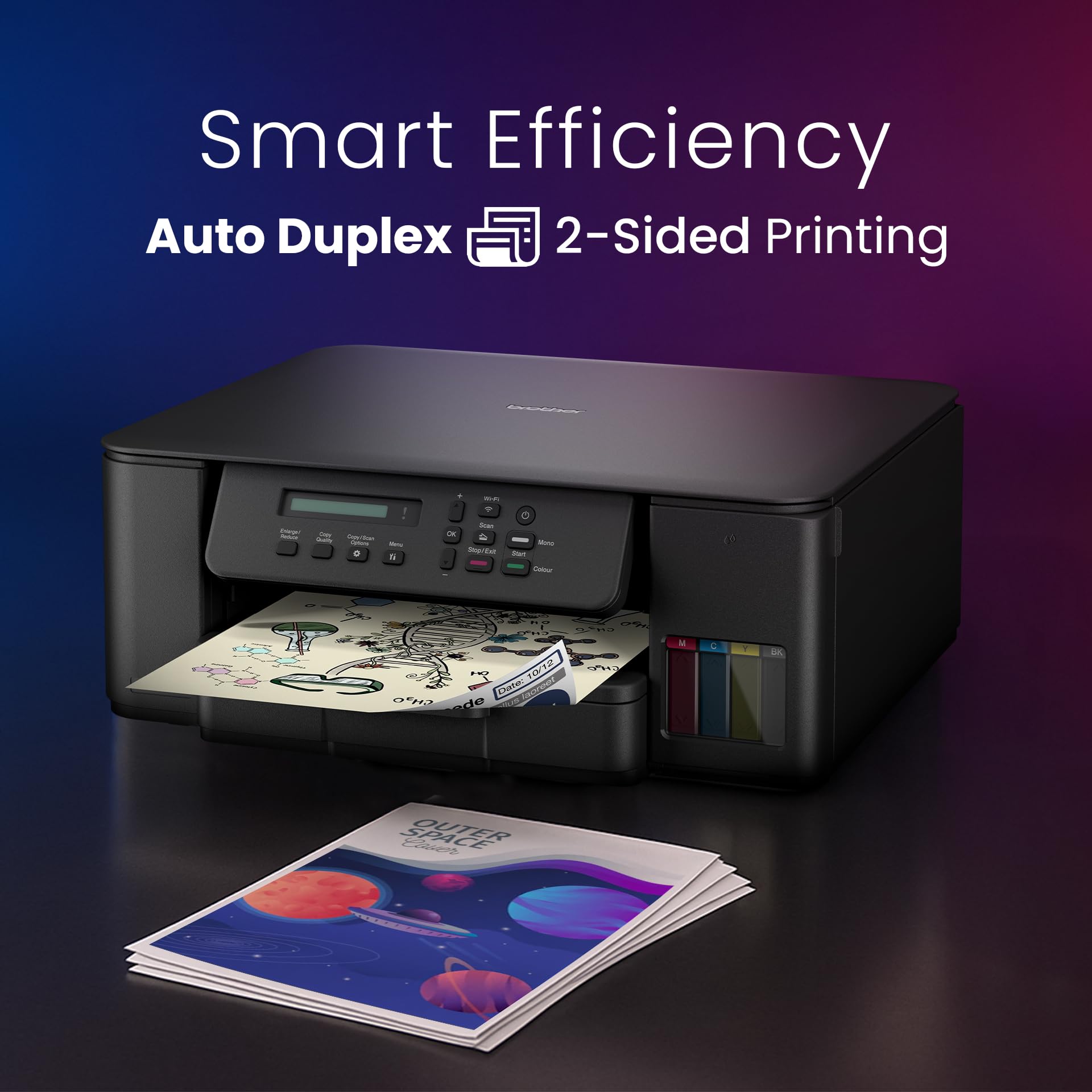 Brother Ink Tank DCP-T535DW New Launch (Print Scan Copy) WiFi Auto Duplex Printer, 128MB Memory, Print Pages Upto 15K in Black & 5K in Color Each (CMY) Get an Extra Black Ink Bottle, Free Installation — Amazon image 4