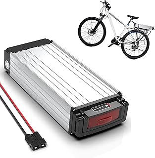 HJGHY 48V Rear Rack Ebike Battery 48V 12Ah 15Ah 17.5Ah 20Ah 24Ah Silver Lithium Ion Rear Rack Carrier Battery for 1000W 750W 500W Motor with Charger and BMS,48V,20Ah