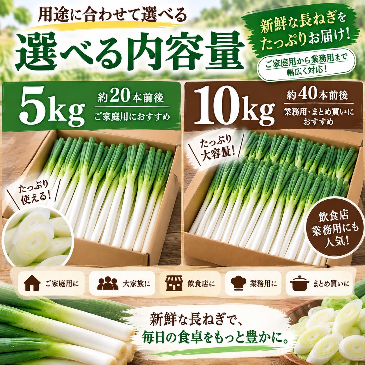 Amazon.co.jp: 【たっぷり大容量 5kg・10kg】新鮮 長ねぎ 選べる内容量
