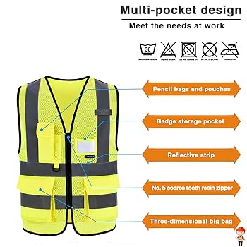 Amazon Vest M/Lサイズ HATAUNKI Reflective Safety Vest for Men Women Hi Vis Vest