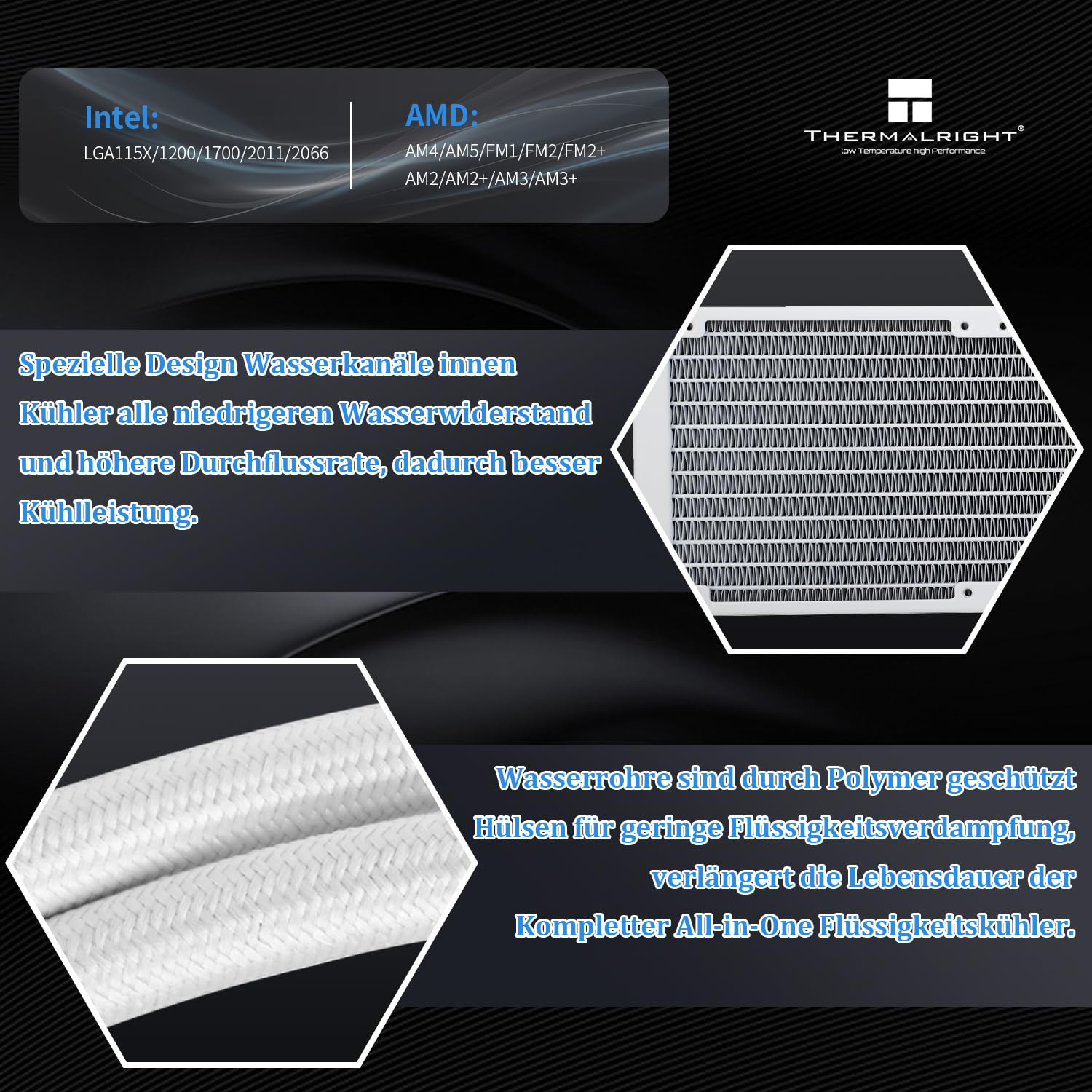 Thermalright, AQUA ELITE 360 ARGB, koeler voor CPU met 3 x