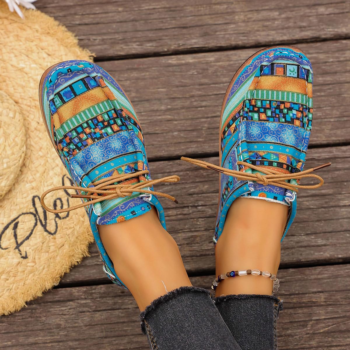 Zapatillas de lona cómodas con plataforma para mujer, Green, 39.5 EU