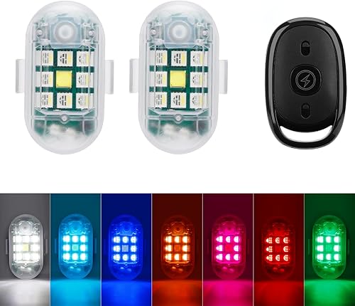 SEISSO Paquete de 2 luces estroboscópicas LED anticolisión con control remoto inalámbrico, carga USB, kit de luces estroboscópicas de emergencia disponible en Yaxa Peru