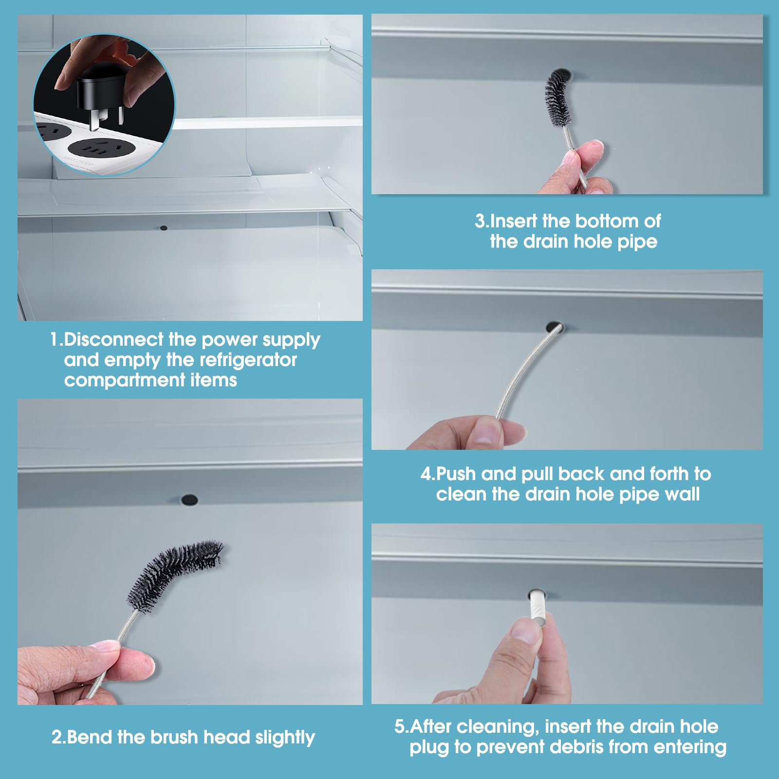 Lot De 2 Brosses De Nettoyage Flexibles De 100 Cm, En Acier