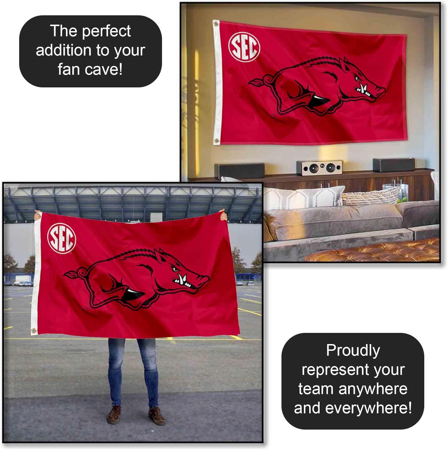 Arkansas SEC 3x5 Flag - Image 5